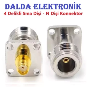 N Dişi Sma Dişi 4 Delikli Panel Konnektör