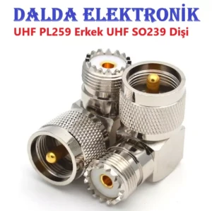 Uhf Erkek Uhf Dişi 90 Derece Konnektör