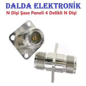N Dişi Dişi 4 Delikli Şase Paneli Konnektör