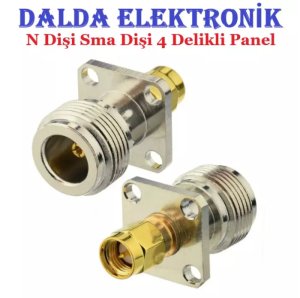 N Dişi Sma Dişi 4 Delikli Panel Konnektör