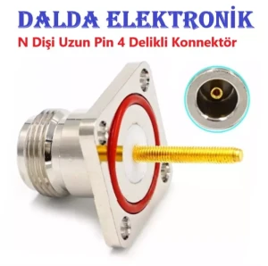 N Dişi Uzun Pin 4 Delikli Konnektör