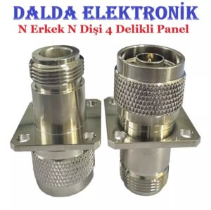 N Erkek N Dişi 4 Delikli Panel Konnektör