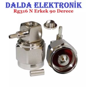 Rg316 N Erkek 90 Derece Sıkmalı Konnektör