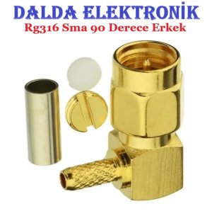 Rg316 Sma Erkek 90 Derece Sıkmalı Konnektör