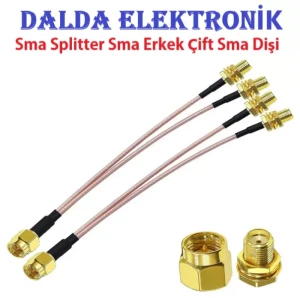 RG316 Sma Erkek Çift Sma Dişi Konnektör