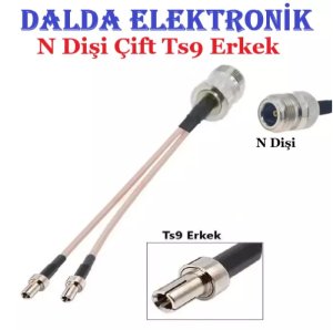 Rg316 Splitter N Dişi Çift Ts9 Erkek Konnektör