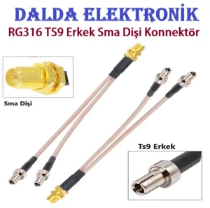 RG316 TS9 Erkek Sma Dişi Konnektör