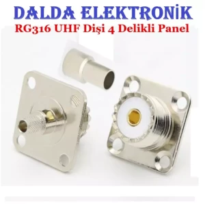 Rg316 Uhf Dişi 4 Delikli Panel Konnektör