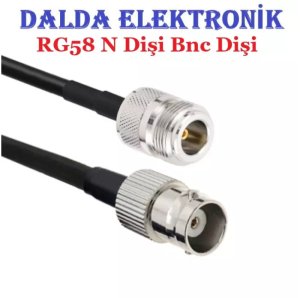 Rg58 N Dişi Bnc Dişi Haberleşme Kablosu