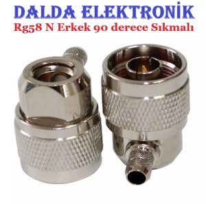 Rg58 N Erkek 90 derece Sıkmalı Konnektör