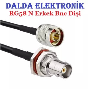 Rg58 N Erkek Bnc Dişi Contalı Haberleşme Kablosu