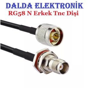 Rg58 N Erkek Tnc Dişi Contalı Haberleşme Kablosu