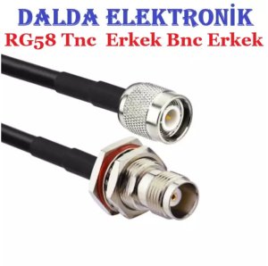 Rg58 Tnc Erkek Tnc Dişi Contalı Haberleşme Kablosu