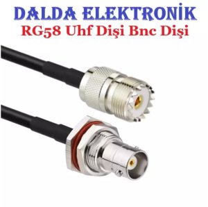 Rg58 Uhf Dişi Bnc Dişi Contalı Haberleşme Kablosu