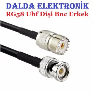 Rg58 Uhf Dişi Bnc Erkek Haberleşme Kablosu