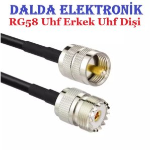 Rg58 Uhf Erkek Uhf Dişi Haberleşme Kablosu