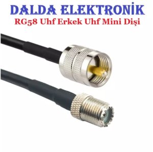Rg58 Uhf Erkek Uhf Mini Dişi Haberleşme Kablosu