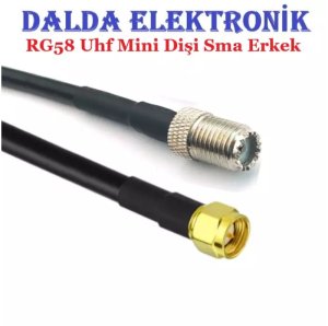 Rg58 Uhf Mini Dişi Sma Erkek Haberleşme Kablosu