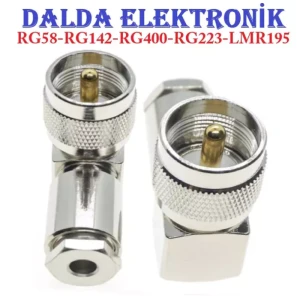 Rg58 Uhf Erkek 90 Derece Vidalı Konnektör