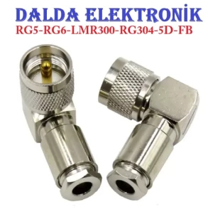 Rg6 Uhf Erkek 90 Derece Vidalı Konnektör