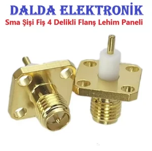 Sma İğneli Dişi 4 Delikli Flanş Lehim Paneli