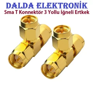 Sma T Konnektör 3 Yollu İğneli Erkek