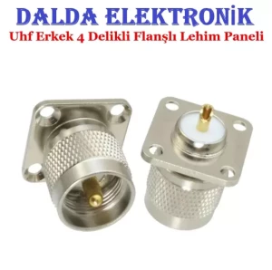 Uhf Erkek 4 Delikli Lehim Paneli Konnektör