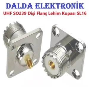 Uhf Dişi 4 Delikli Flanş Lehim Kupası Konnektör
