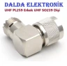 Uhf Erkek Uhf Dişi 90 Derece Konnektör