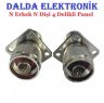 N Erkek N Dişi 4 Delikli Panel Konnektör