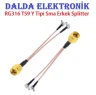 RG316 TS9 Y Tipi Sma Erkek Splitter Konnektör