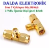 Sma T Konnektör 3 Yollu İğnesiz Dişi İğneli Erkek